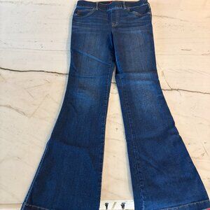 Spanx Flare Jeans High Rise Pull On Cotton Blend Size M dark wash NWT